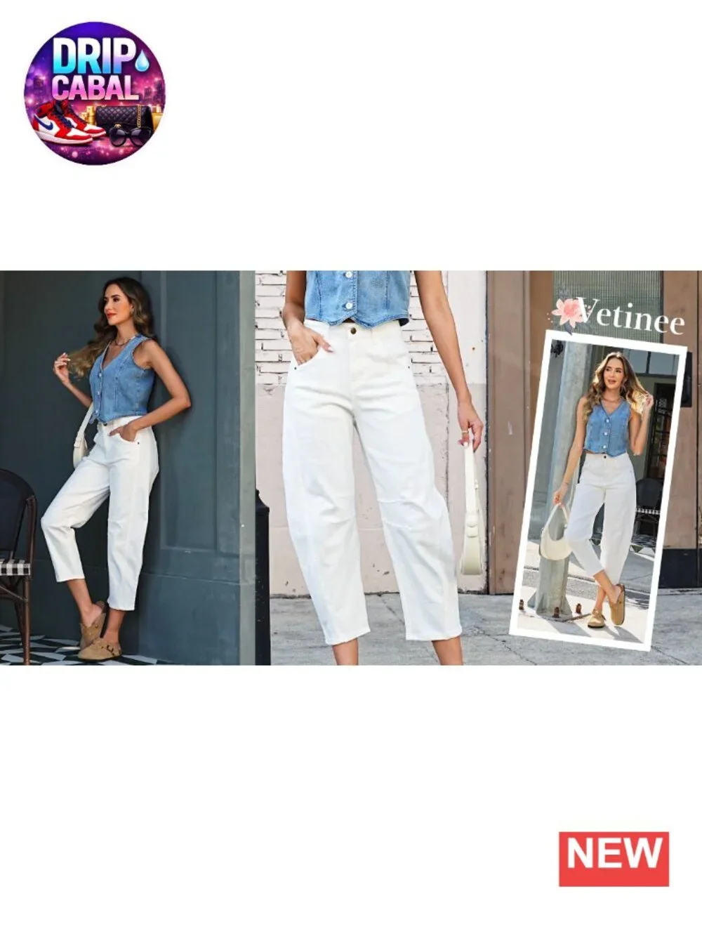 High Waist Barrel Jeans Women Cropped Wide Leg Relaxed Fit Stretchy Denim Pants